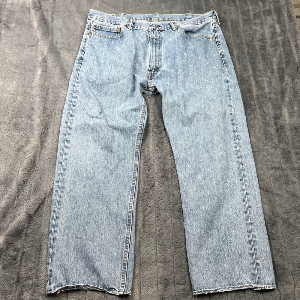 Levis 505 Regular Fit Light Wash Blue Denim Jeans Mens W40 L29 00505-4891